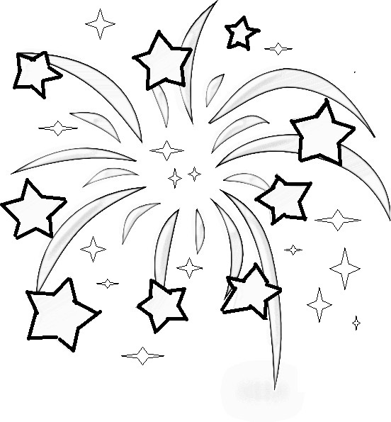 free black and white fireworks clipart - photo #43